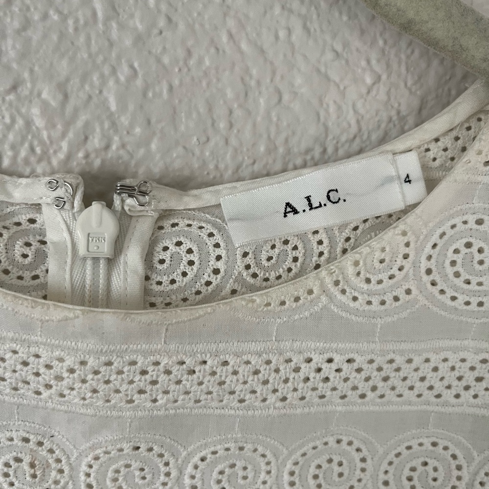 A.L.C. Ivory Crochet Detail Blouse